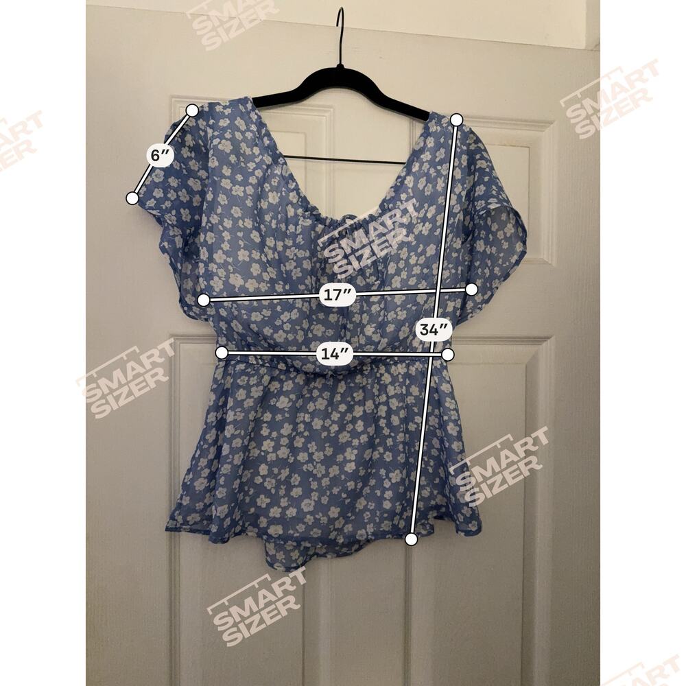Blue Floral Shirt By Kaileigh Size Small - Picture 4 of 5